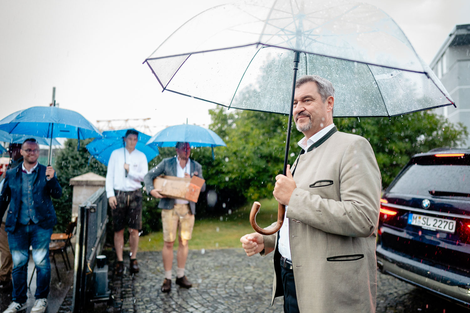 Politischer Gillamoos mit Markus Söder und Boris Rhein