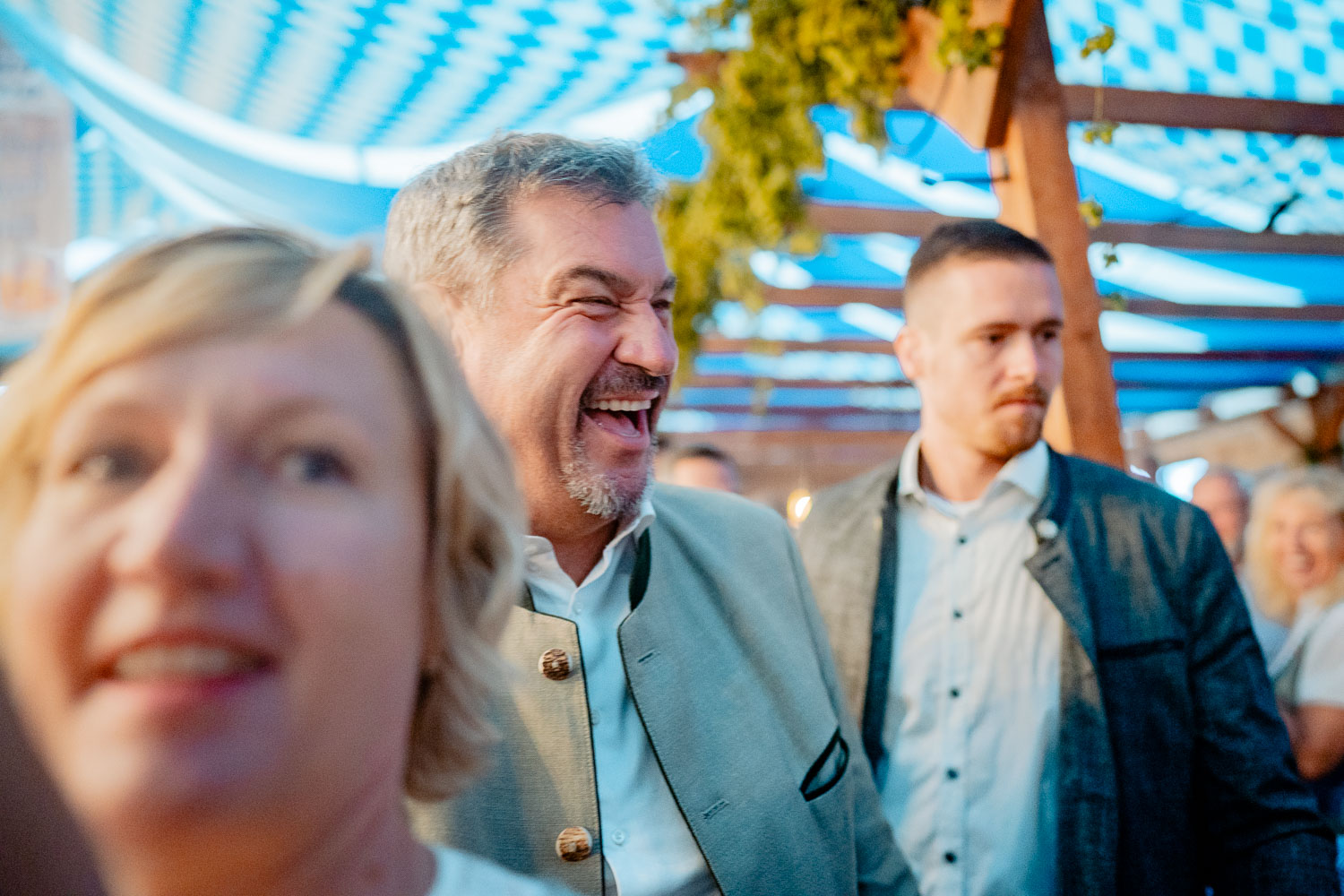 Politischer Gillamoos mit Markus Söder und Boris Rhein