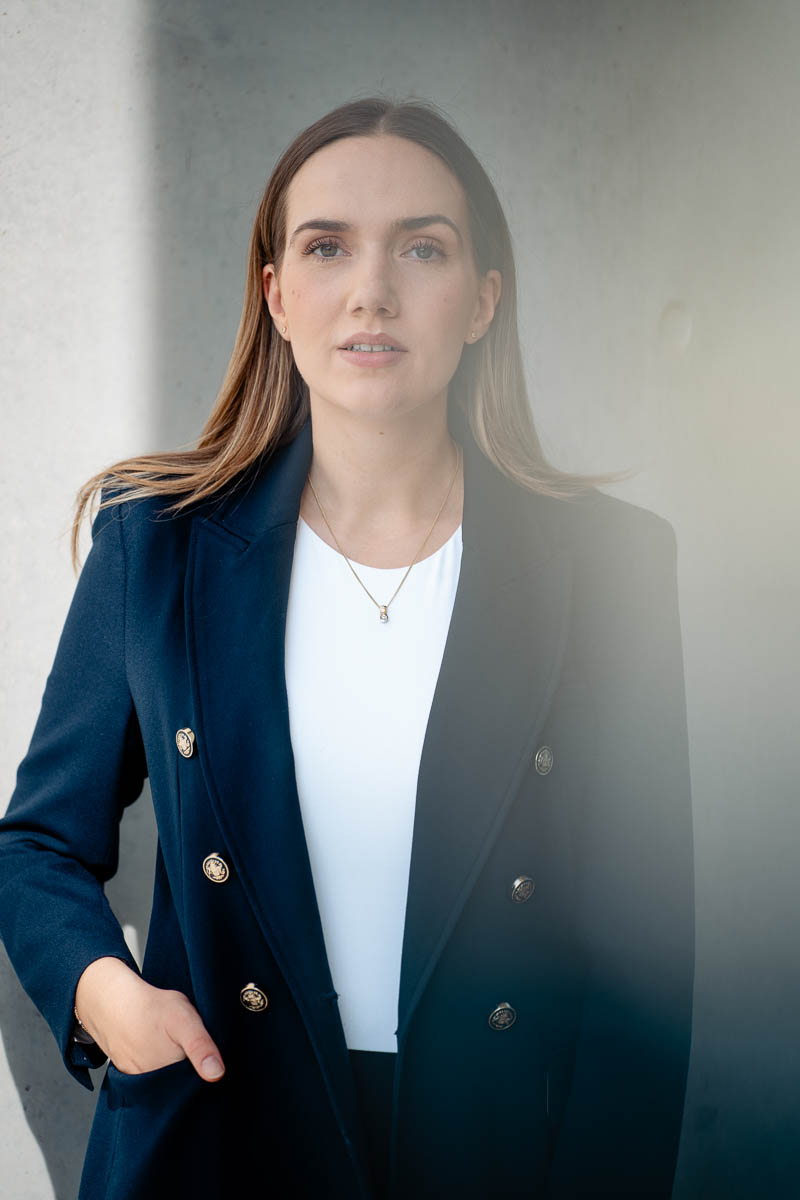 a woman in a suit