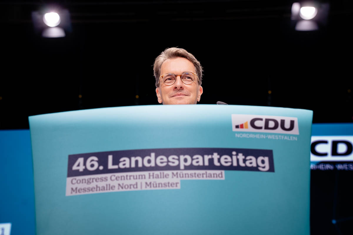NRW Ministerpräsident Hendrik Wüst beim Parteitag der CDU NRW in Münster