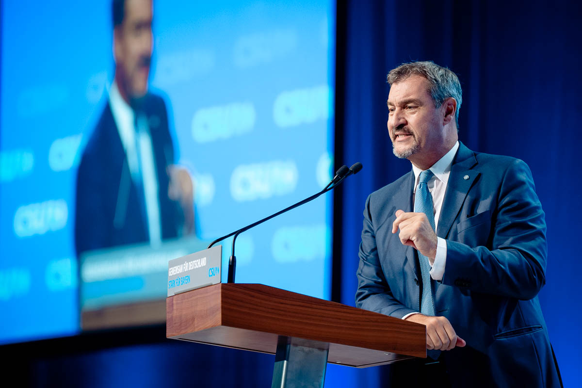 Markus Söder auf dem CSU Parteitag in Augsburg